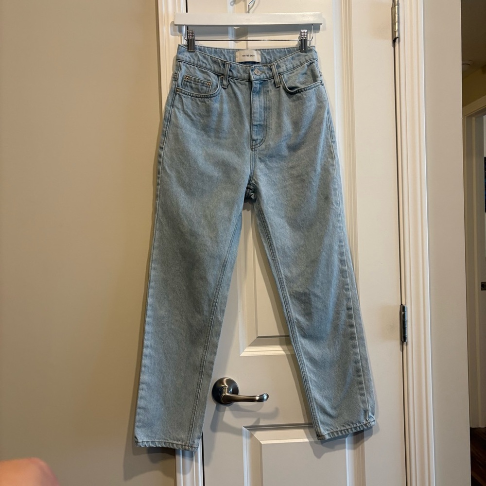 Maybe Baby High Rise Straight Leg Jeans